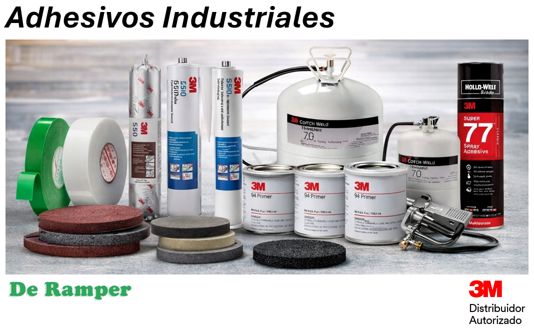 Adhesivos industriales 3M distribuidos por DeRamper